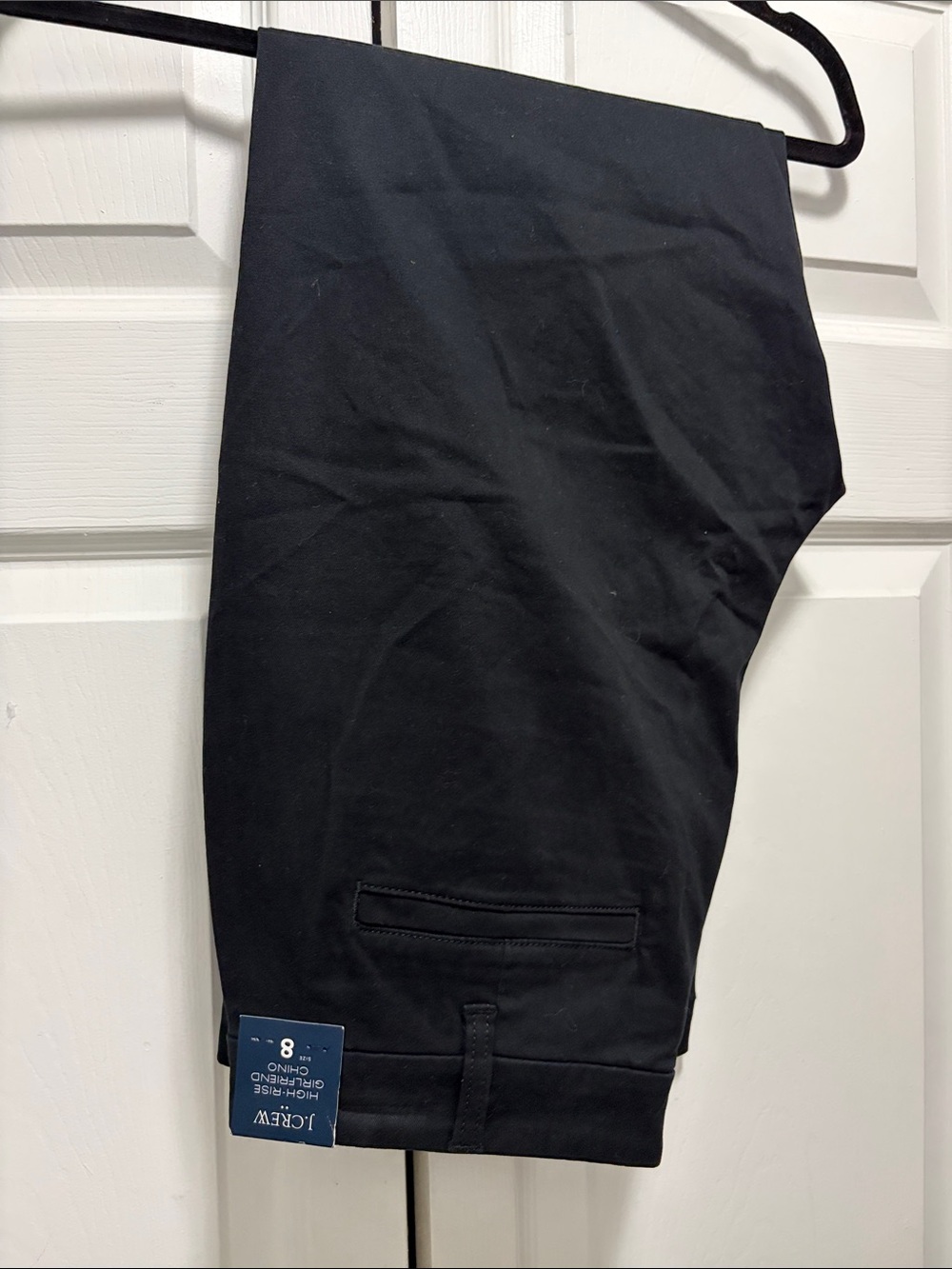J. Crew Factory high rise girlfriend Black Chinos 8 NWT